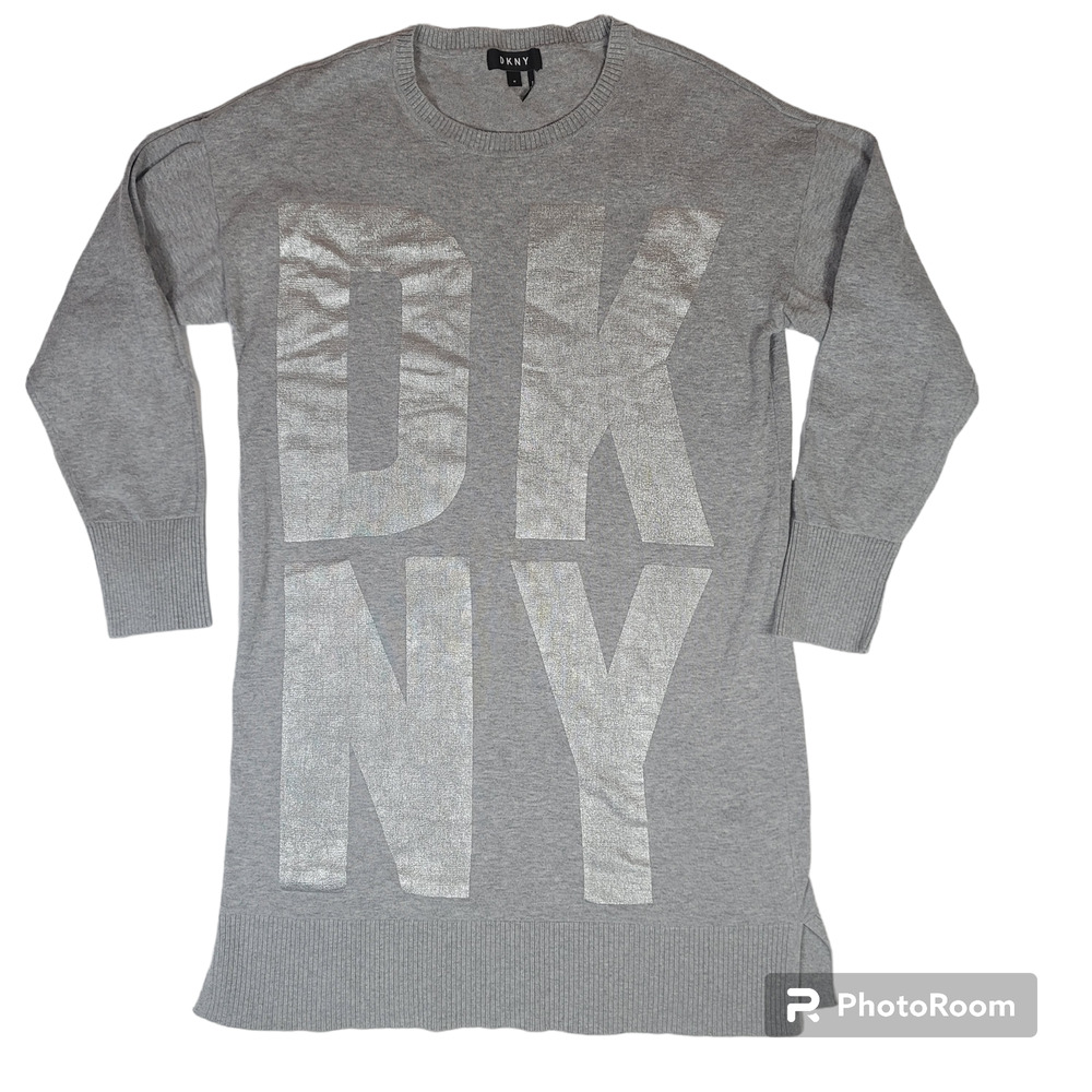 DKNY Brand Active Logo Sweater Dress Women's M